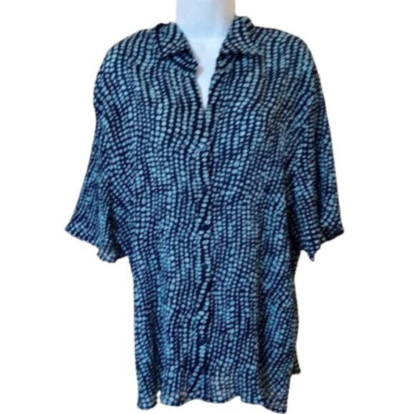 Printed Blue and Black Skirt 1X - Picture 4 of 4